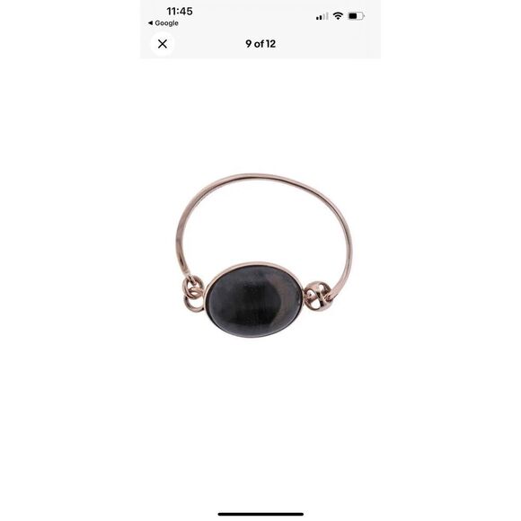 New $595 Di Modolo Sahara Sterling Silver 18K Rose Gold Wood Bangle Bracelet 6.7 - Picture 1 of 9